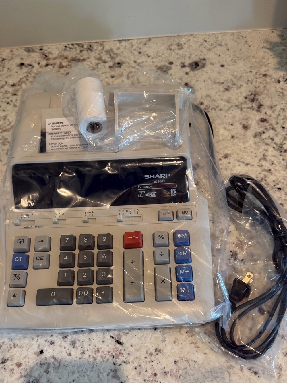 NWOT Sharp EL-2630GII 2-Color Ribbon Printing Calculator Adding Machine 12-Digit - Picture 5 of 13